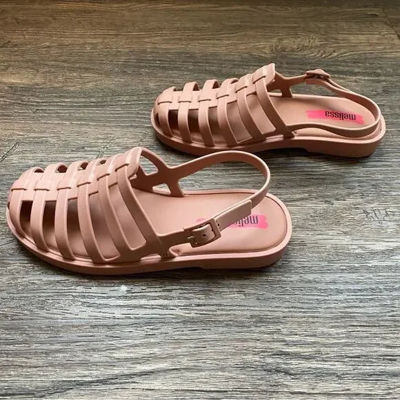 Melissa Disco Sandals in Dark Matte Pink 5 - Picture 7 of 11